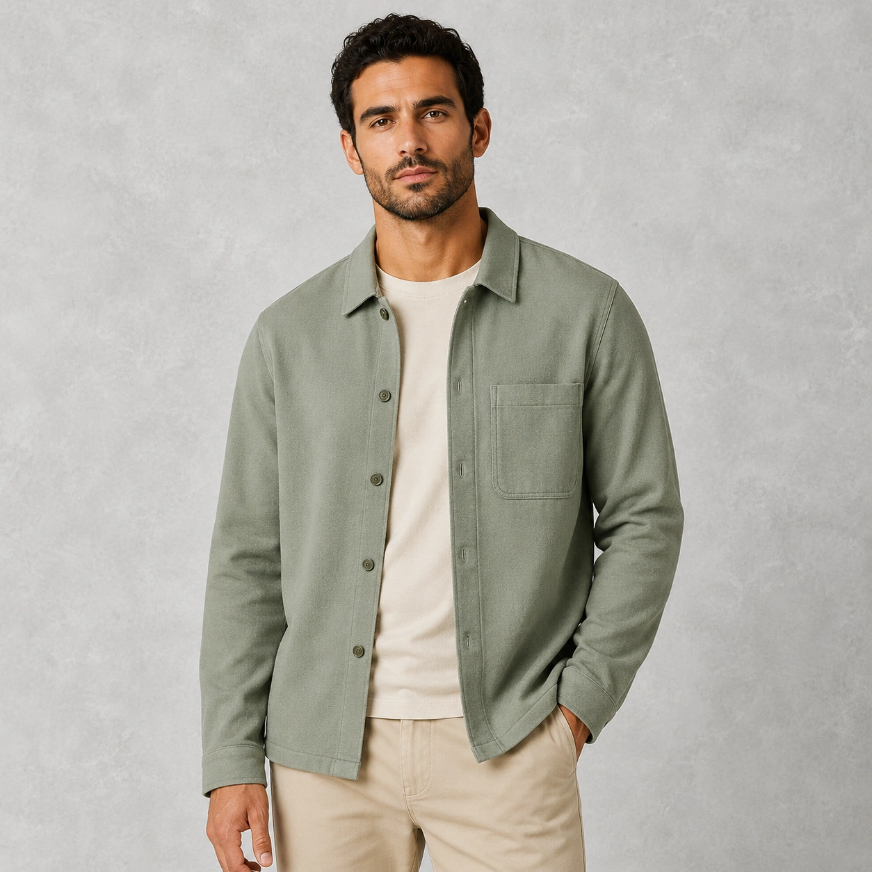 Camisa Jaqueta Verde Musgo